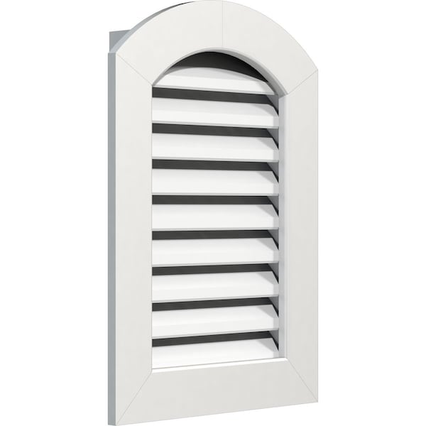 Arch Top Gable Vent Functional, PVC Gable Vent W/ 1 X 4 Flat Trim Frame, 12W X 18H